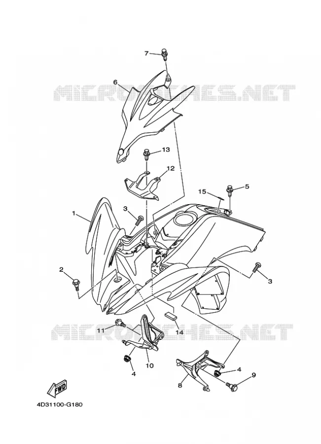 VOORSPATBORD Yamaha QUAD 250 2010 RAPTOR  YFM250R