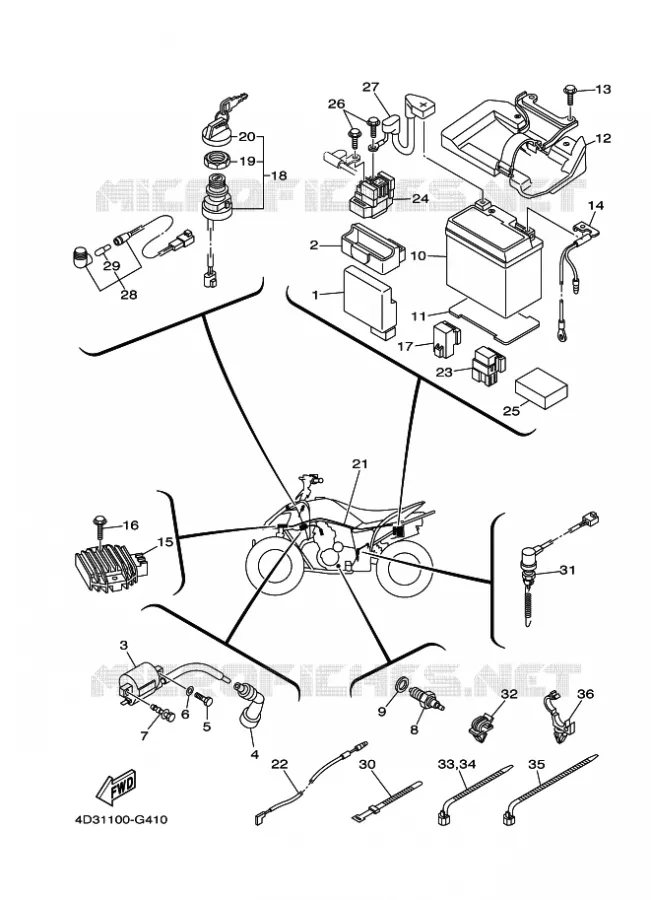 ELECTRISCH 1 Yamaha QUAD 250 2010 RAPTOR  YFM250R