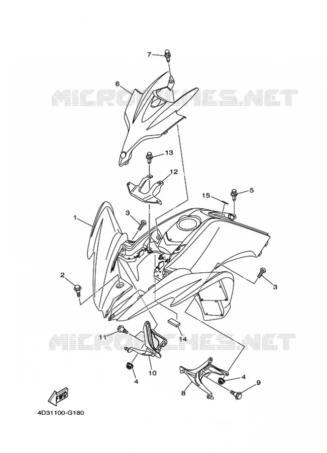 VOORSPATBORD Yamaha QUAD 250 2010 RAPTOR  YFM250R