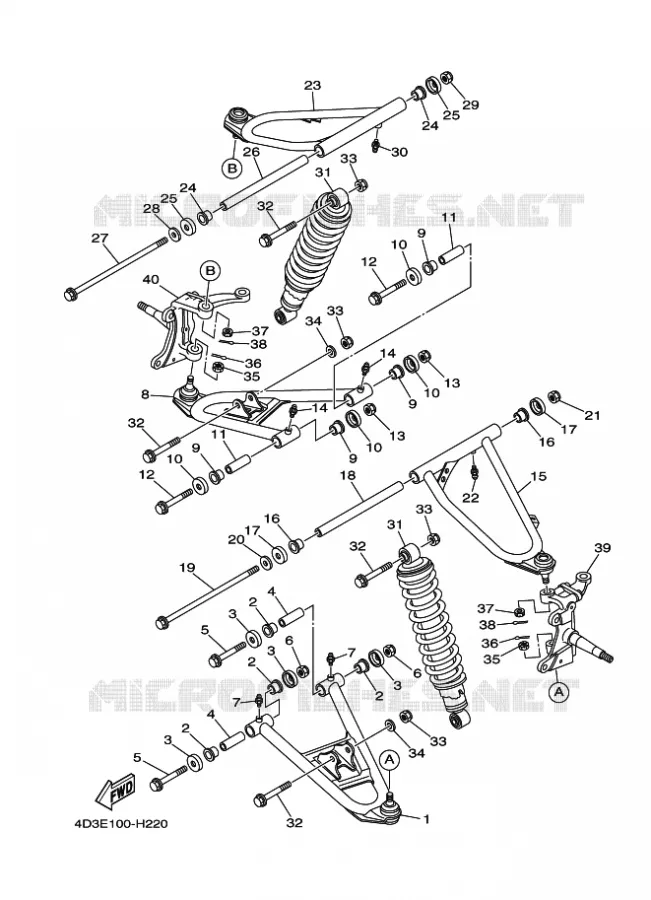 OPHANGING / WIEL VOOR Yamaha QUAD 250 2011 RAPTOR  YFM250R