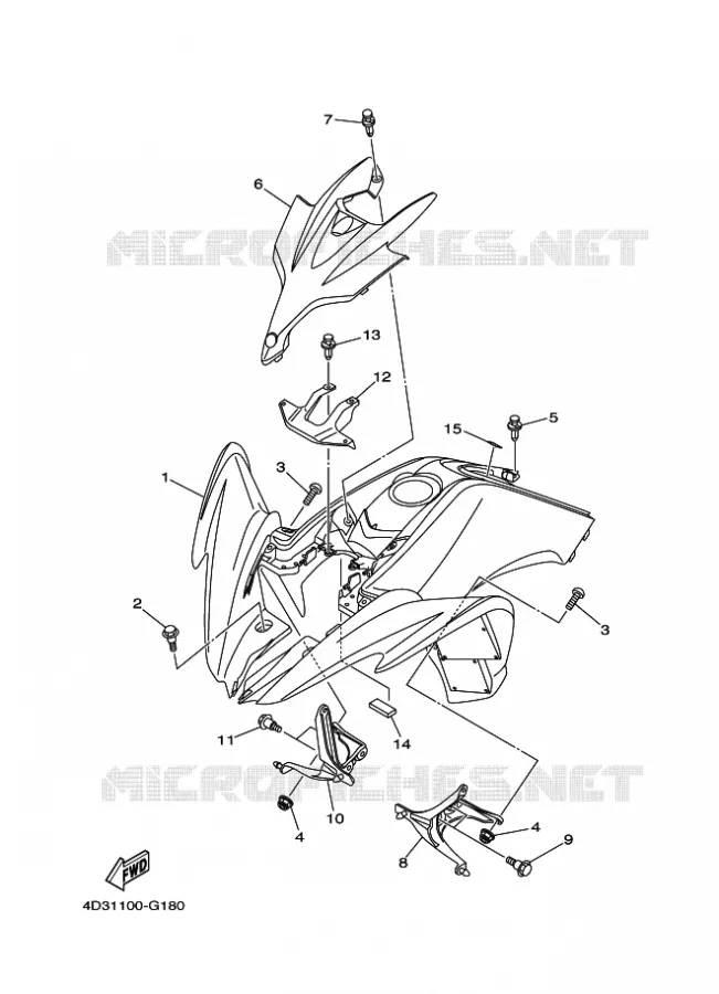 VOORSPATBORD Yamaha QUAD 250 2011 RAPTOR  YFM250R