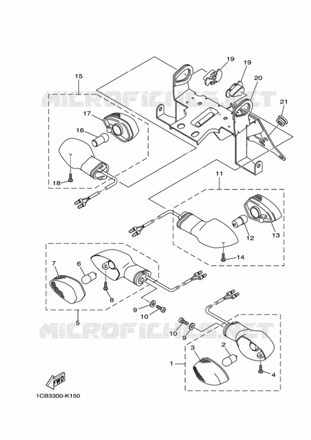 FRECCIA LAMPEGGIATORE Yamaha SCOOTER ELECTRIC 2012 EC03  ED06