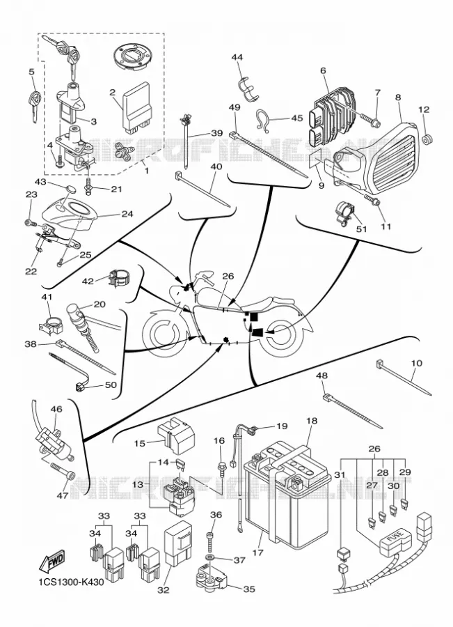 ELECTRISCH 2 Yamaha MOTO 1300 2016 XVS  XVS1300A