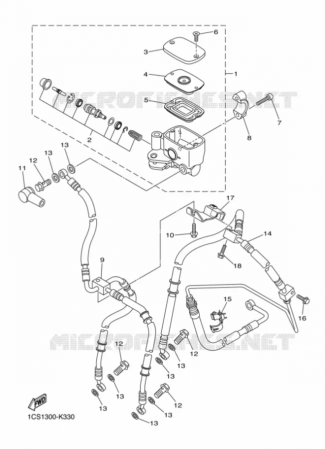 REMPOMP VOOR Yamaha MOTO 1300 2016 XVS  XVS1300A