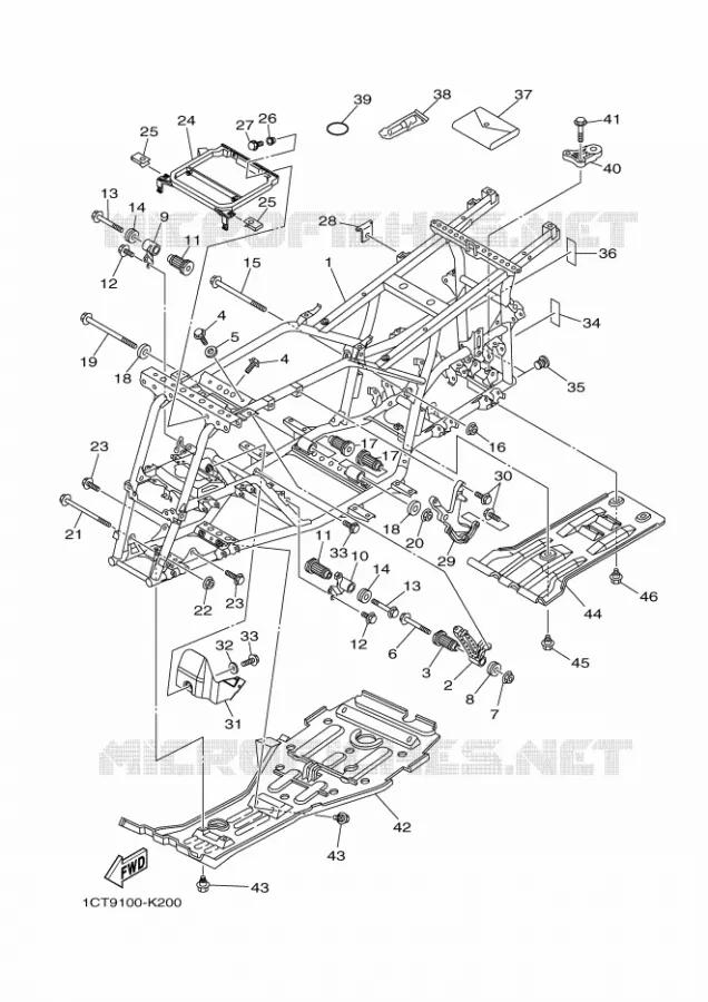 FRAME Yamaha QUAD 450 2012 GRIZZLY  YFM450FWAD