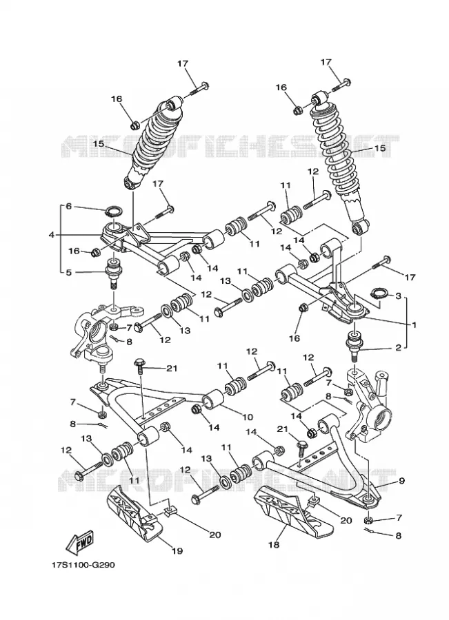 OPHANGING / WIEL VOOR Yamaha QUAD 450 2013 GRIZZLY  YFM450FWAD