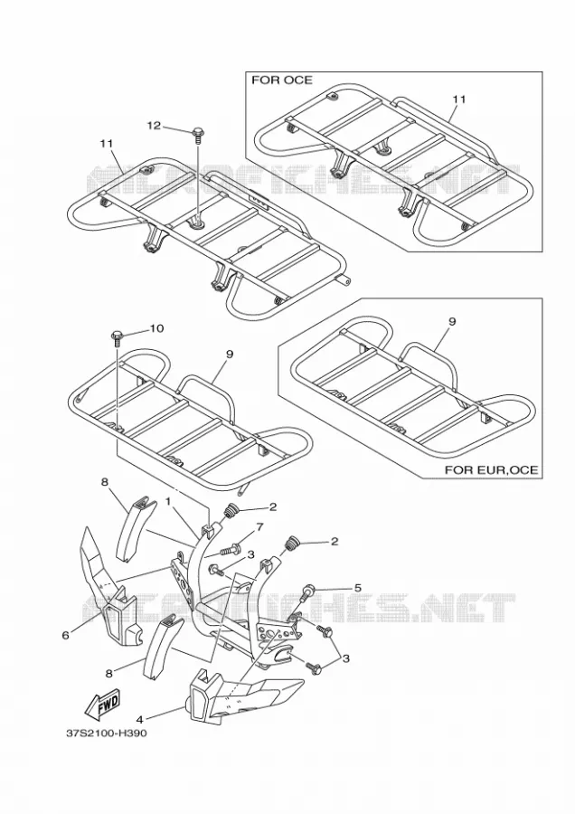 BUMPER Yamaha QUAD 450 2013 GRIZZLY  YFM450FWA
