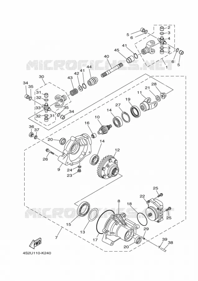 DIFFERENTIEEL VOOR Yamaha QUAD 450 2014 GRIZZLY  YFM450FWA
