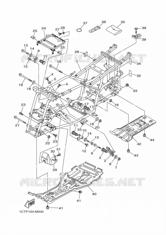 FRAME Yamaha QUAD 450 2014 GRIZZLY  YFM450FWA