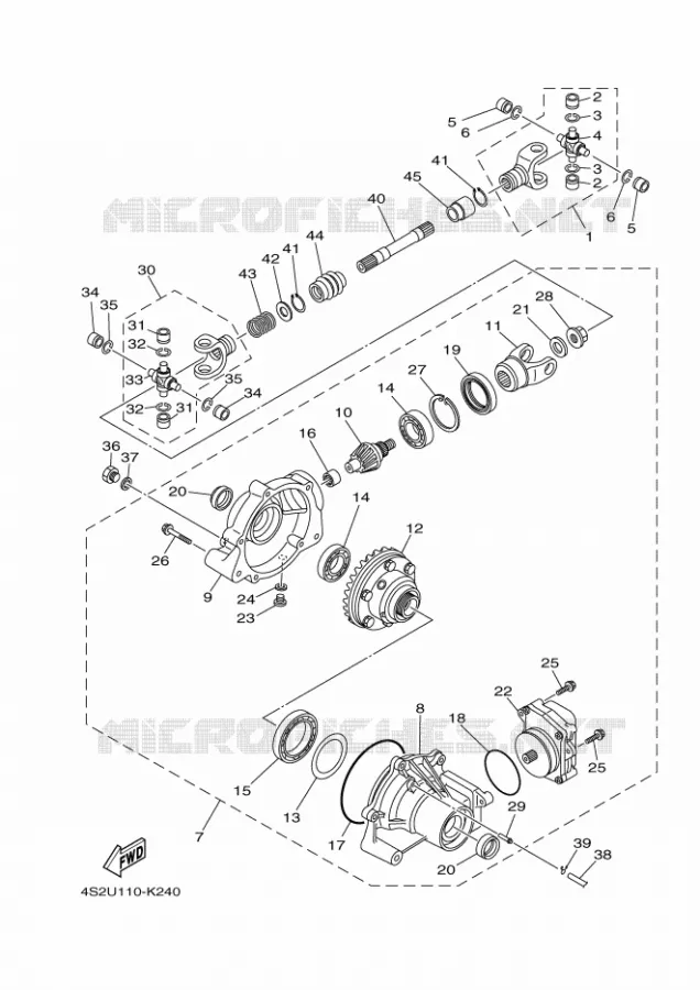 DIFFERENTIEEL VOOR Yamaha QUAD 450 2015 GRIZZLY  YFM450FWA