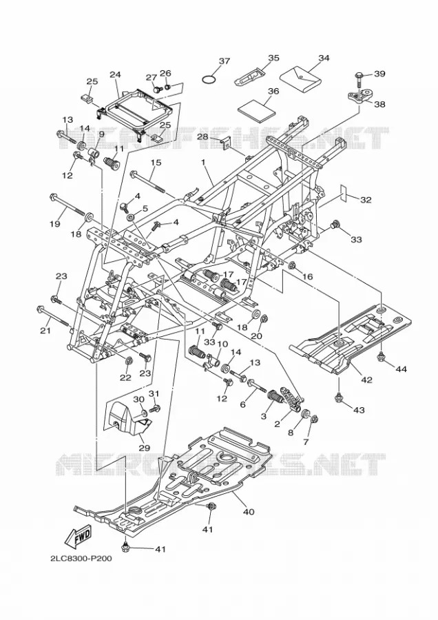 FRAME Yamaha QUAD 450 2015 GRIZZLY  YFM450FWA