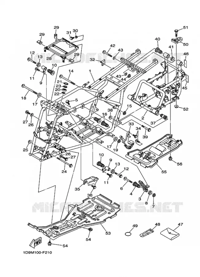 FRAME Yamaha QUAD 450 2007 GRIZZLY  YFM450FWAN