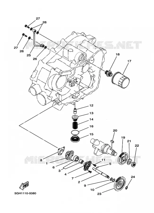 OLIEPOMP Yamaha QUAD 450 2007 GRIZZLY  YFM450FWAN