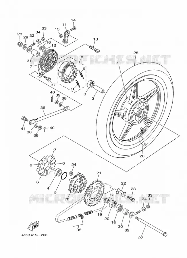 ACHTERWIEL Yamaha SCOOTER 110 2014 CRYPTON  T110C