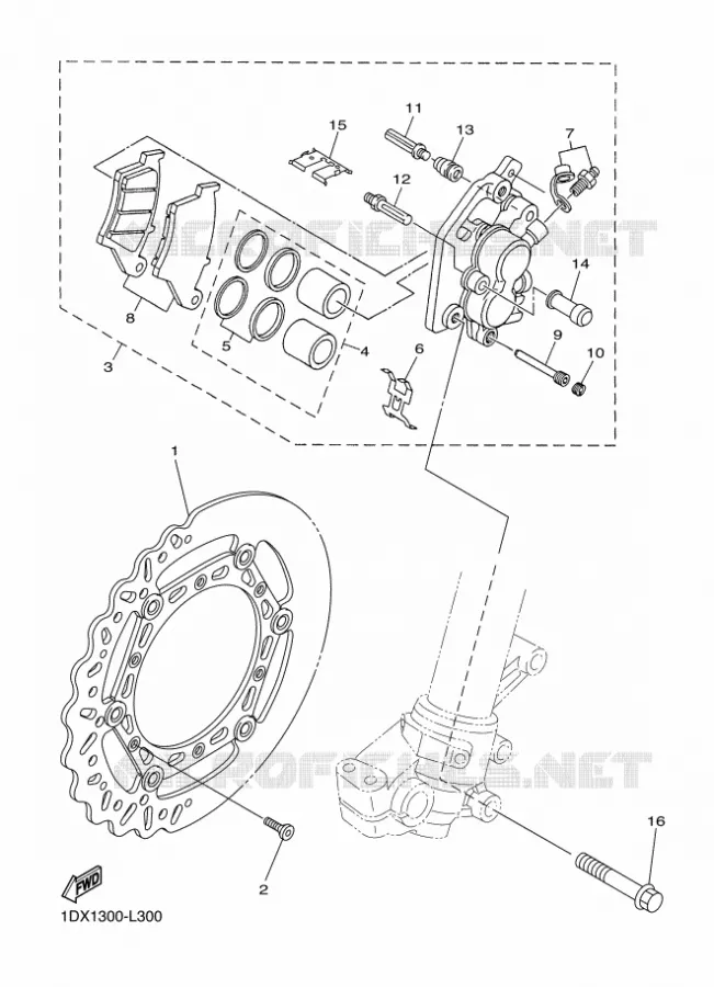 REMKLAUW VOOR Yamaha MOTO 450 2014 WRF  WR450F