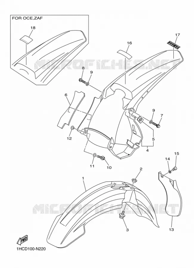SPATBORD Yamaha MOTO 250 2014 WRF  WR250F