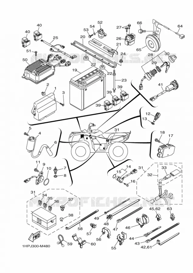 ELECTRISCH 1 Yamaha QUAD 700 2013 GRIZZLY  YFM700FWADYFM7FGPD
