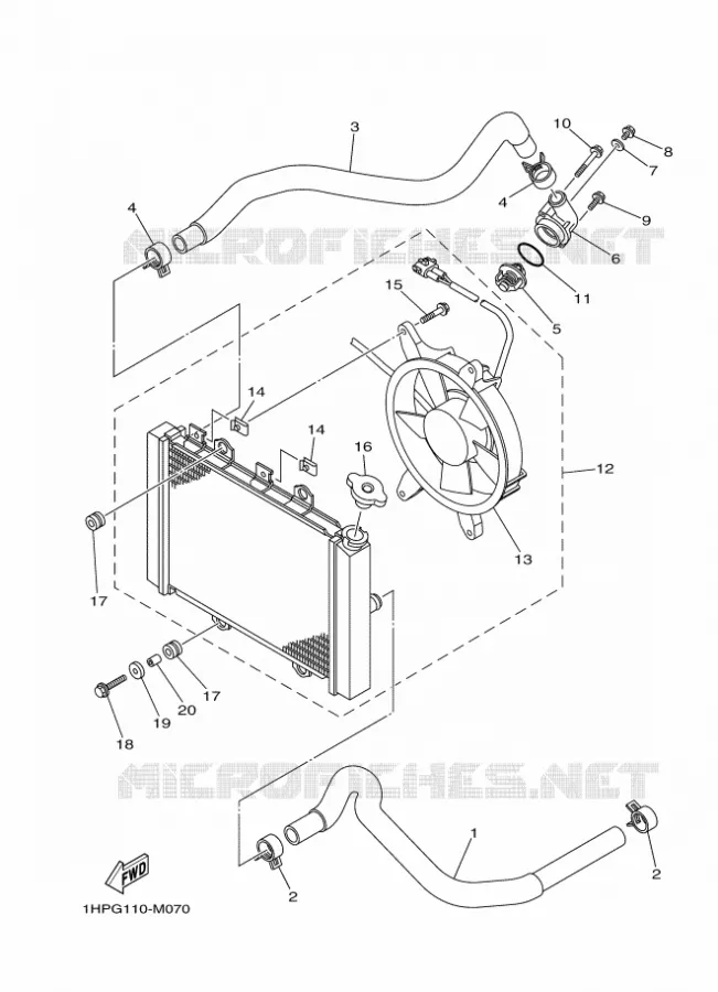 RADIATEUR / SLANG Yamaha QUAD 700 2013 GRIZZLY  YFM700FWADYFM7FGPD