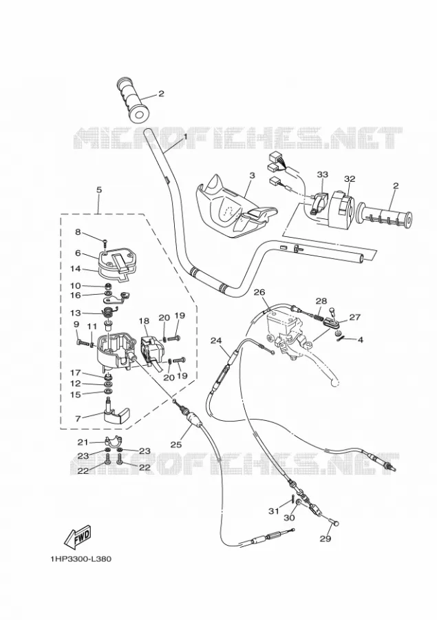 STUUR / KABEL Yamaha QUAD 700 2013 GRIZZLY  YFM700FWADYFM7FGPD