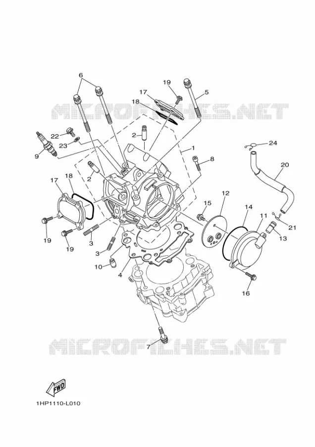 CILINDERKOP Yamaha QUAD 700 2013 GRIZZLY  YFM700FWADYFM7FGPAD