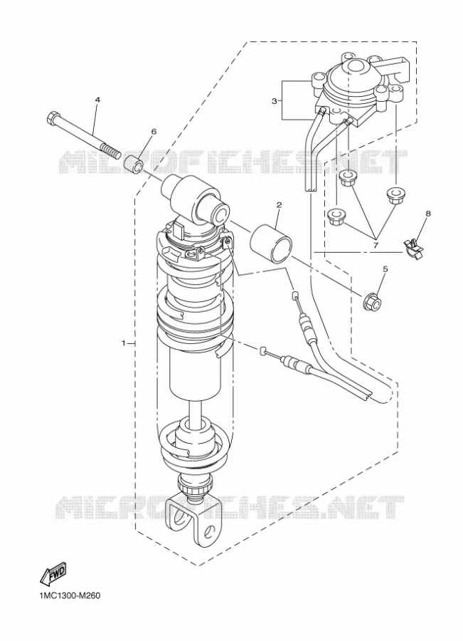 ACHTER SCHOKBREKER Yamaha MOTO 1300 2014 FJR  FJR1300A
