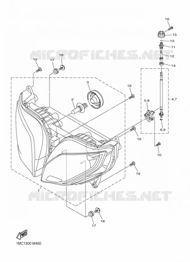 KOPLAMP Yamaha MOTO 1300 2014 FJR  FJR1300A