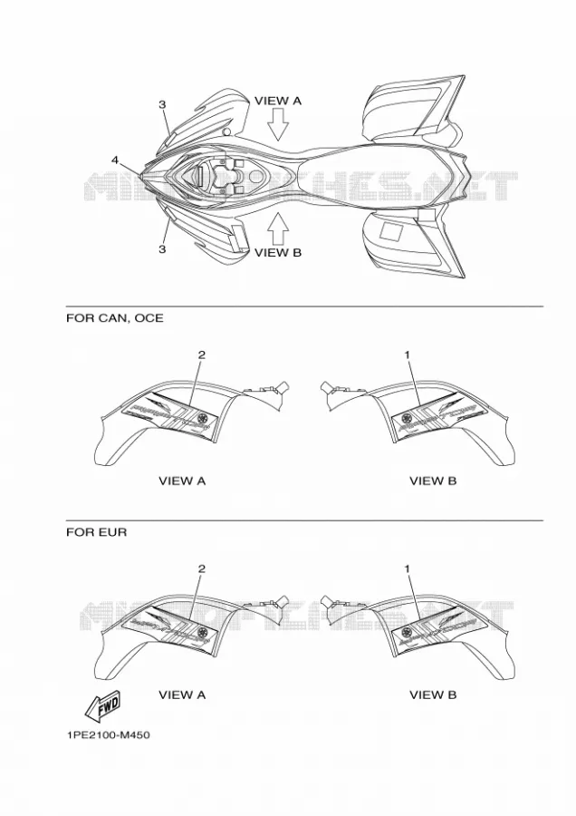 STICKER Yamaha QUAD 700 2013 RAPTOR  YFM700RYFM7RD
