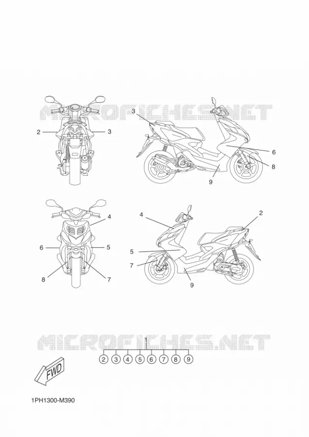 STICKER Yamaha SCOOTER 50 2013 AEROX  NS50
