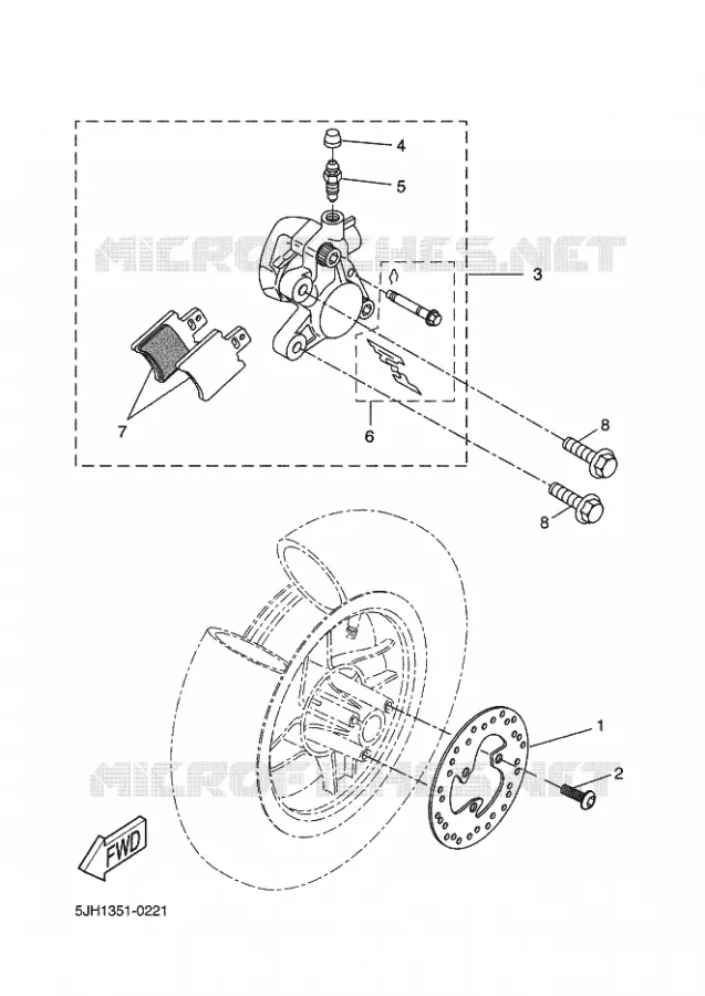 REMKLAUW VOOR Yamaha SCOOTER 50 2004 STUNT NAKED  EW50N