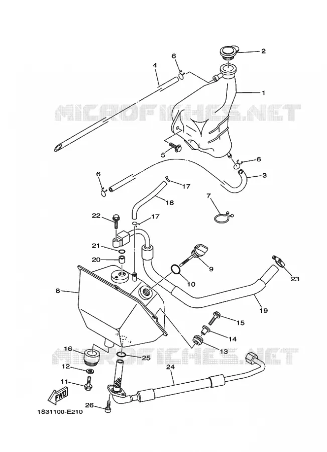 OLIE RESERVOIR Yamaha QUAD 700 2006 RAPTOR  YFM700RYFM700RV