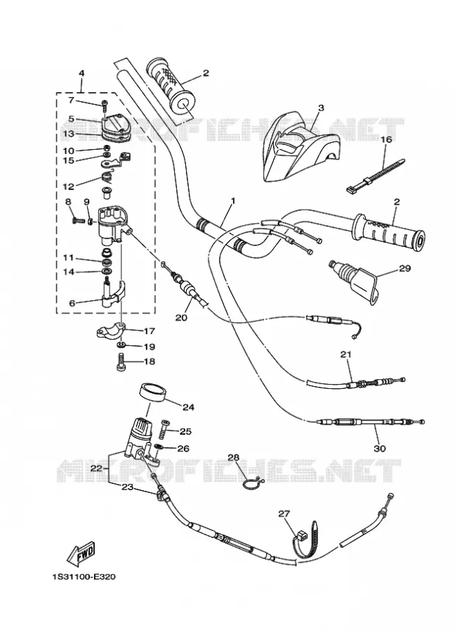 STUUR / KABEL Yamaha QUAD 700 2006 RAPTOR  YFM700RYFM700RV