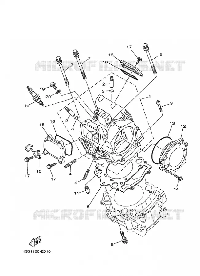 CILINDERKOP Yamaha QUAD 700 2007 RAPTOR  YFM700RYFM70RW