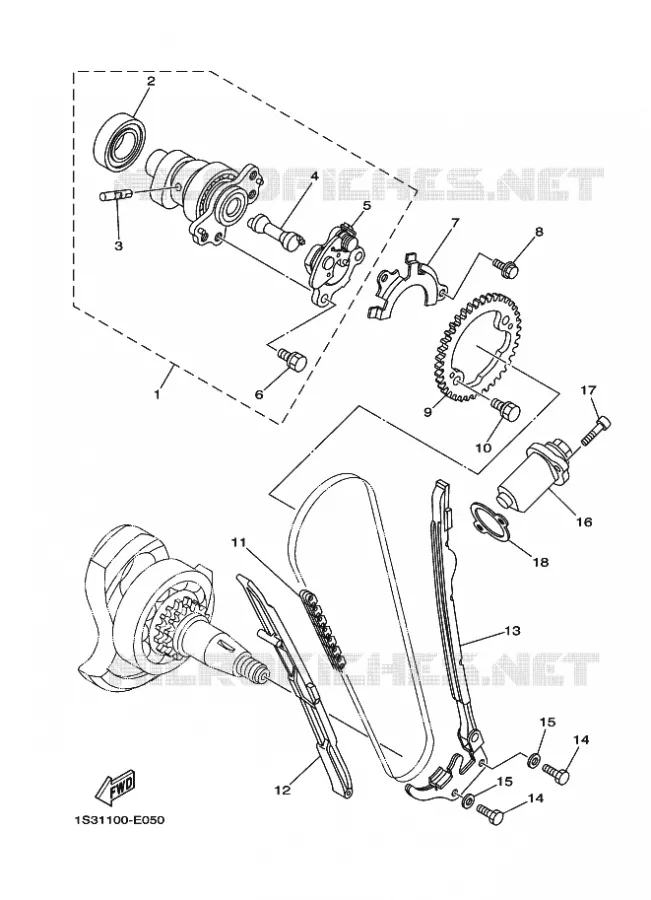 NOKKENAS / KETTING Yamaha QUAD 700 2007 RAPTOR  YFM700RYFM70RW