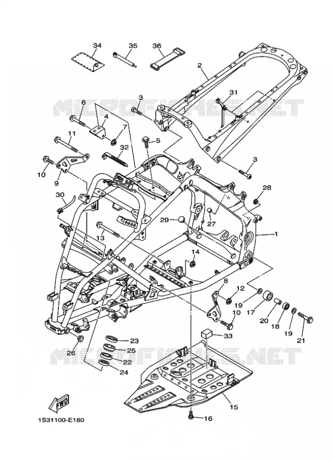 FRAME Yamaha QUAD 700 2007 RAPTOR  YFM700RYFM70RW