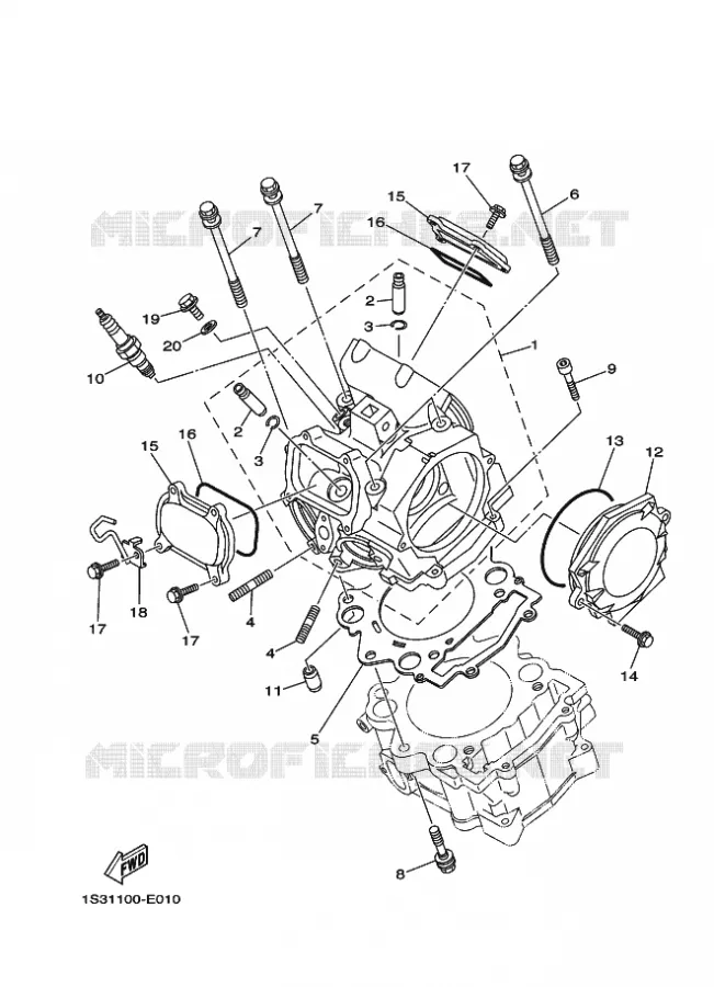 CILINDERKOP Yamaha QUAD 700 2007 RAPTOR  YFM700R