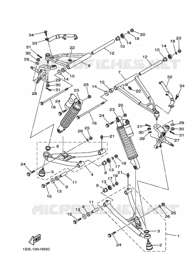 OPHANGING / WIEL VOOR Yamaha QUAD 700 2008 RAPTOR  YFM700R