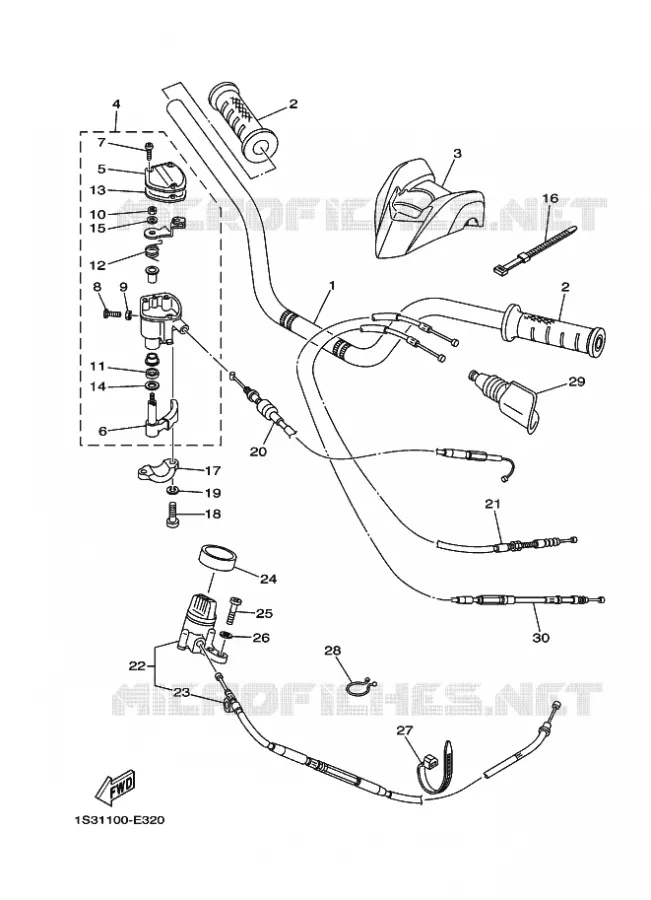 STUUR / KABEL Yamaha QUAD 700 2008 RAPTOR  YFM700R