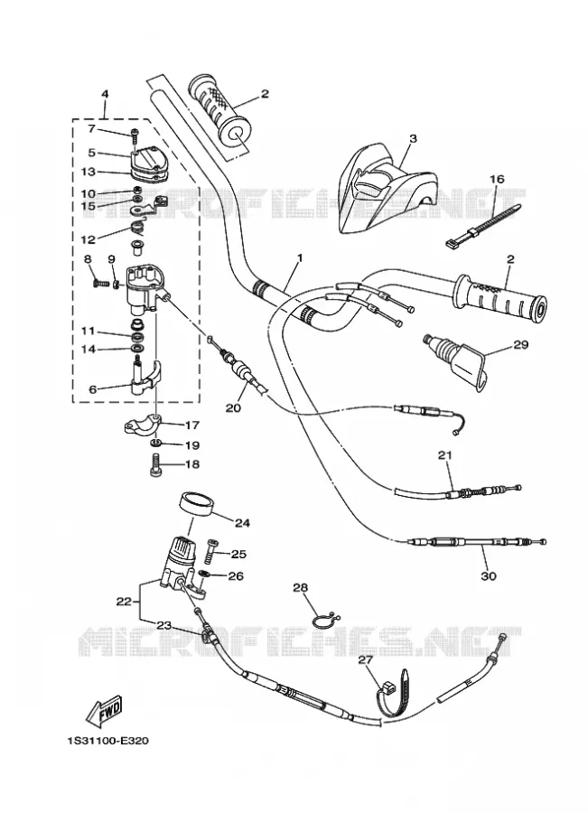 STUUR / KABEL Yamaha QUAD 700 2008 RAPTOR  YFM700R