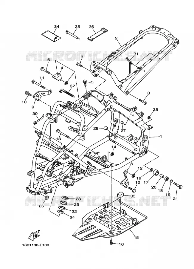 FRAME Yamaha QUAD 700 2008 RAPTOR  YFM700R