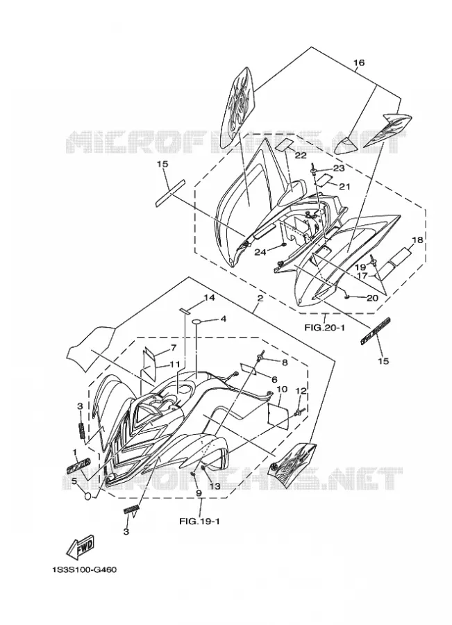 STICKER / LABEL 2 Yamaha QUAD 700 2008 RAPTOR  YFM700R