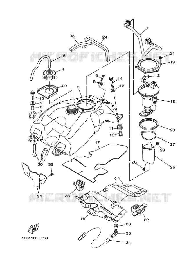 BENZINE TANK Yamaha QUAD 700 2009 RAPTOR  YFM700RYFM70RY