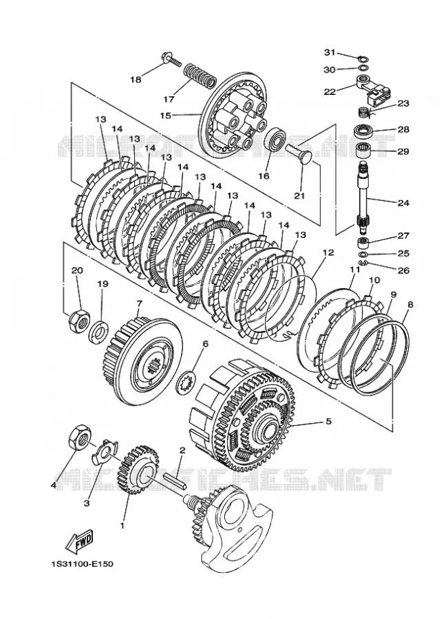 STARTMOTOR KOPPELINGS Yamaha QUAD 700 2009 RAPTOR  YFM700RYFM70RY
