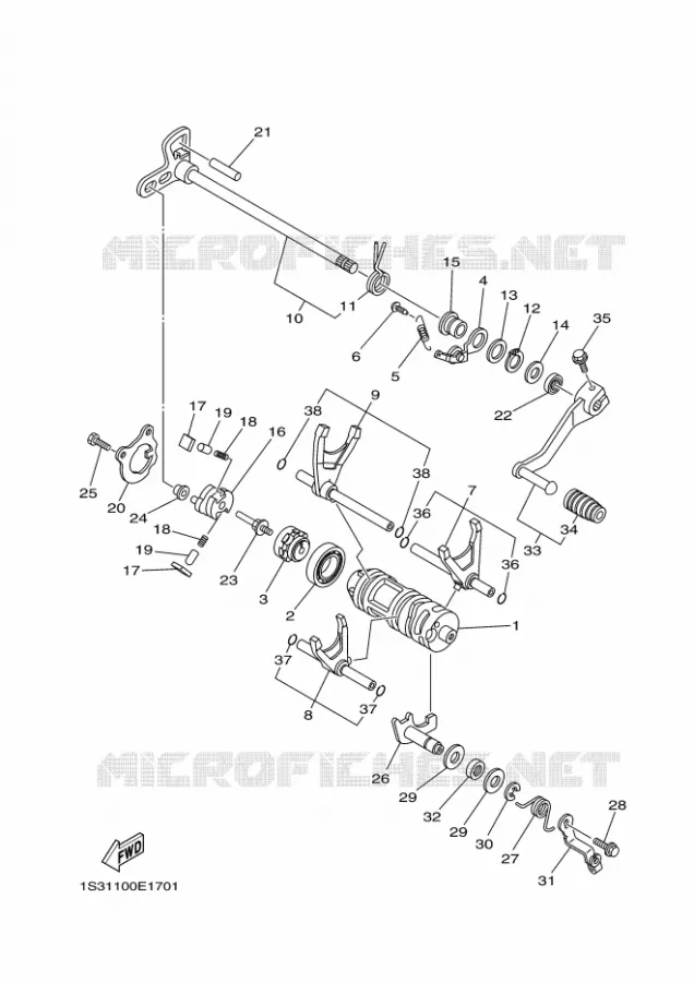 SCHAKELWALS Yamaha QUAD 700 2009 RAPTOR  YFM700RYFM70RY