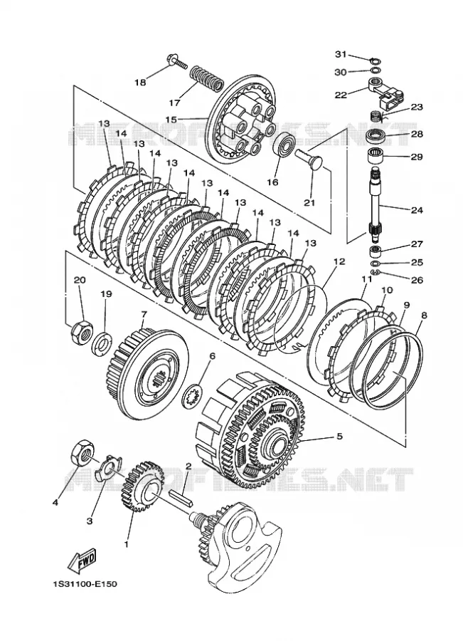 STARTMOTOR KOPPELINGS Yamaha QUAD 700 2009 RAPTOR  YFM700RYFM70RY