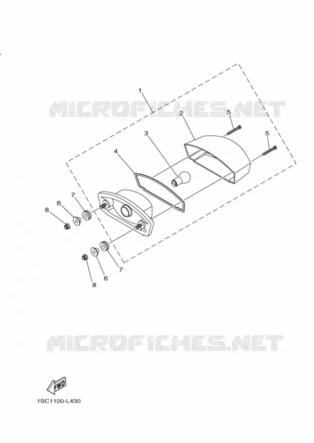 ACHTERLICHT 2 Yamaha QUAD 300 2013 GRIZZLY  YFM300