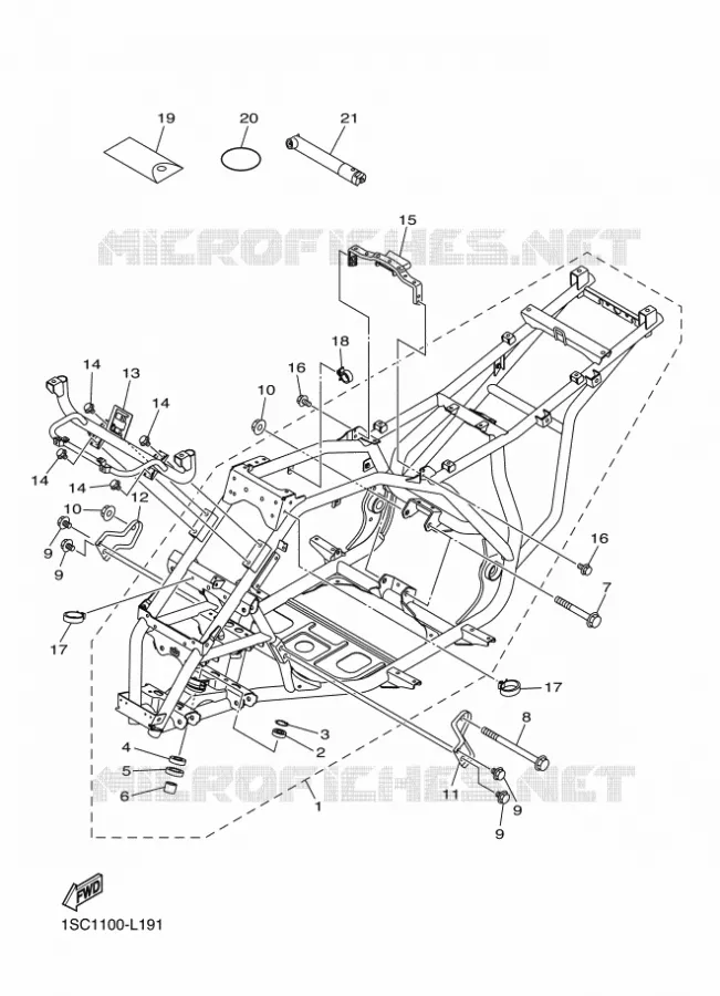 FRAME Yamaha QUAD 300 2013 GRIZZLY  YFM300