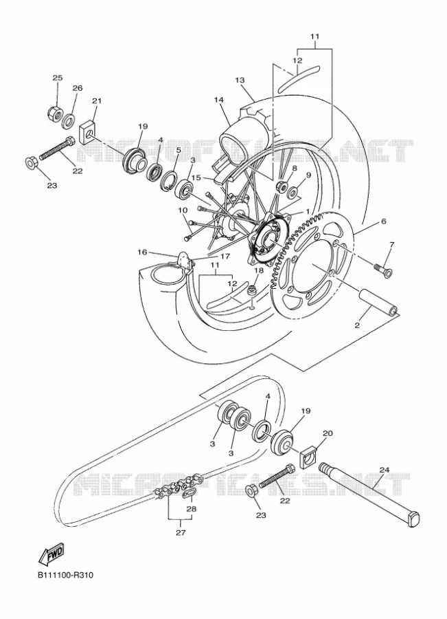 ACHTERWIEL 2 Yamaha MOTO 250 2017 YZF  YZ250FH
