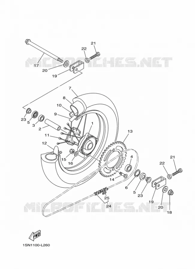 ACHTERWIEL Yamaha MOTO 85 2017 YZ  YZ85LW