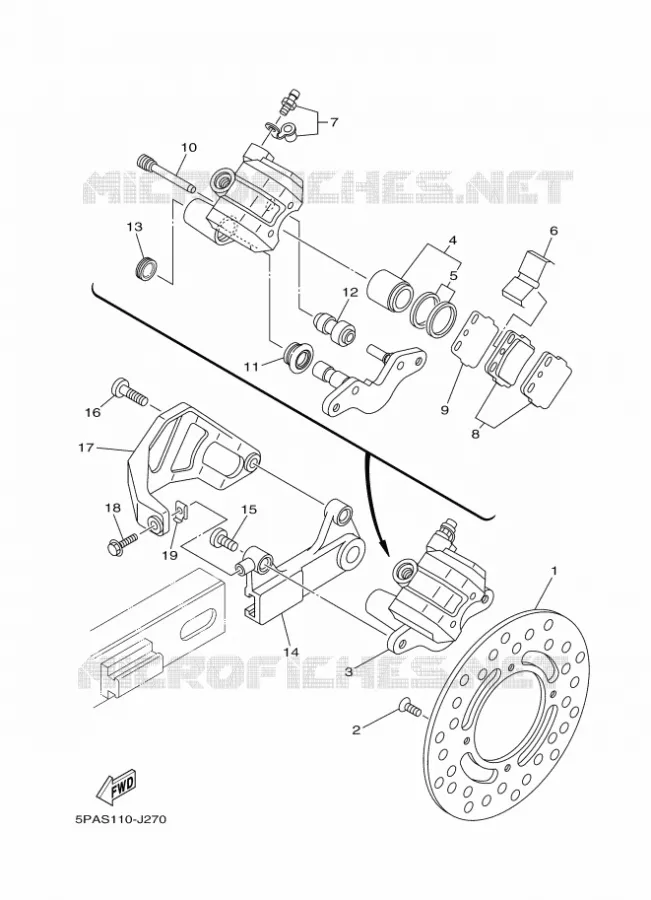 REMKLAUW ACHTER Yamaha MOTO 85 2017 YZ  YZ85H