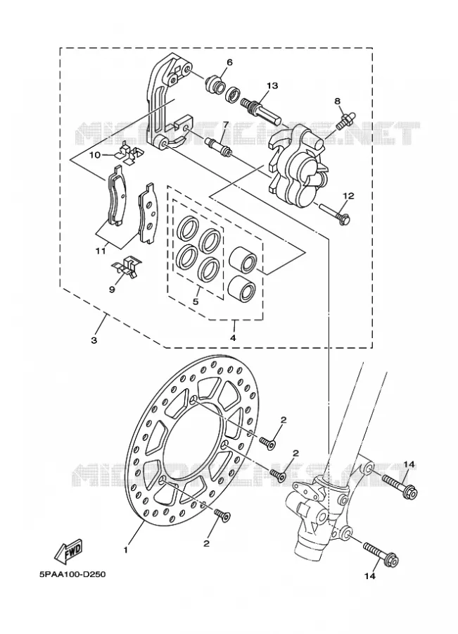 REMKLAUW VOOR Yamaha MOTO 85 2017 YZ  YZ85LW